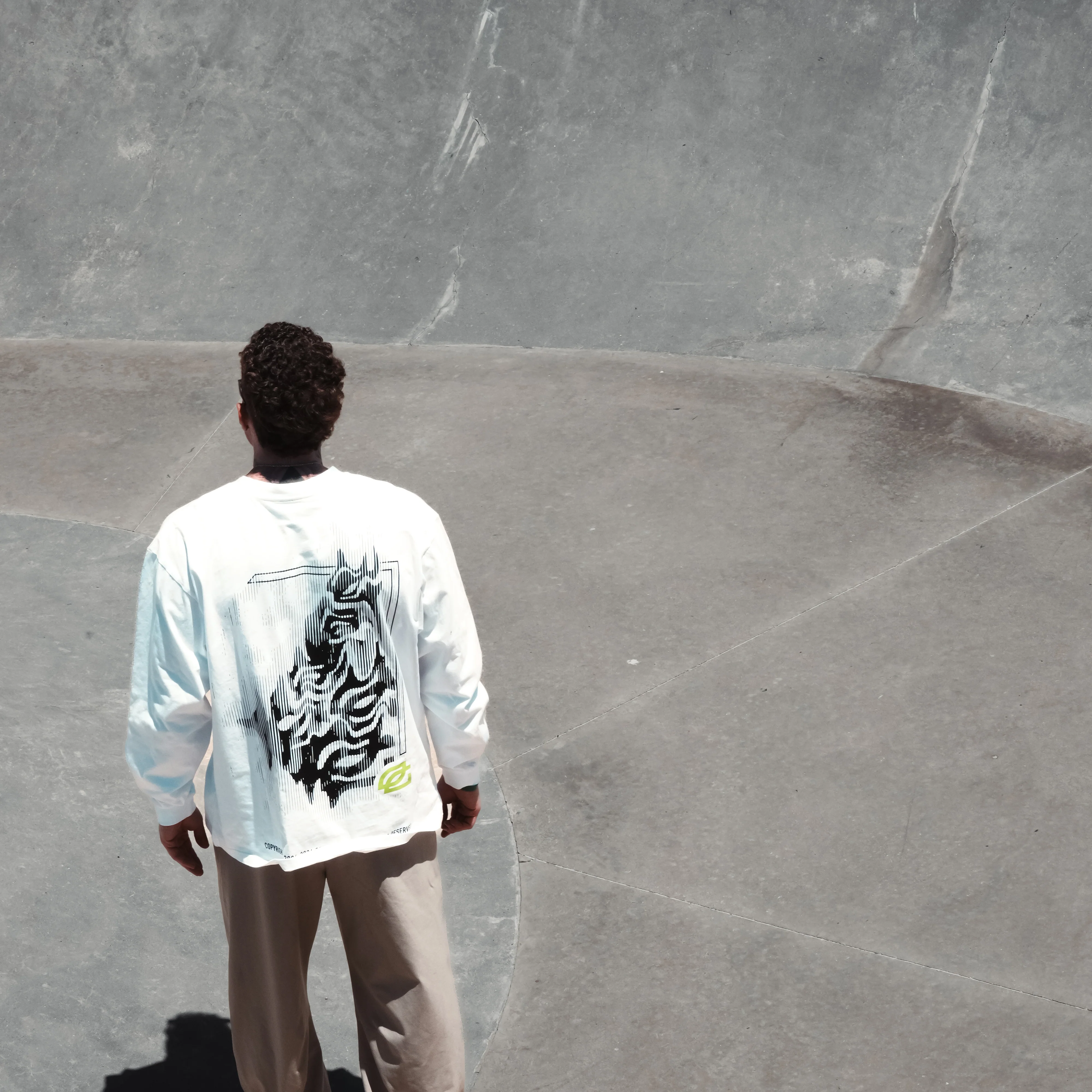 White Distorted Oversize Long Sleeve - Image 4